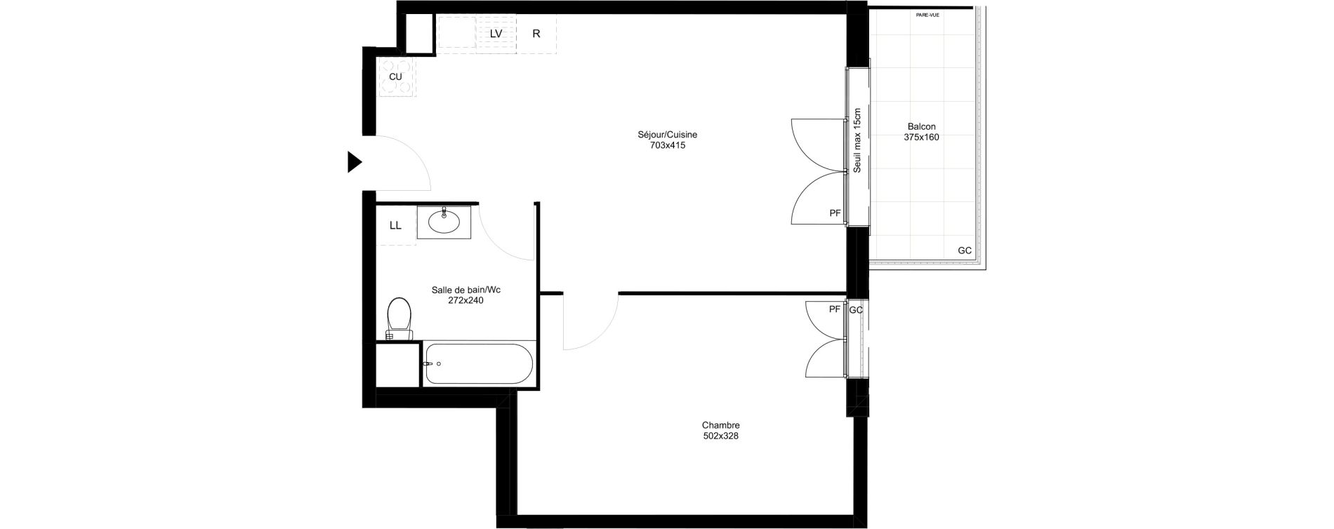 Appartement T2 de 47,17 m2 &agrave; Montfermeil Vaucanson