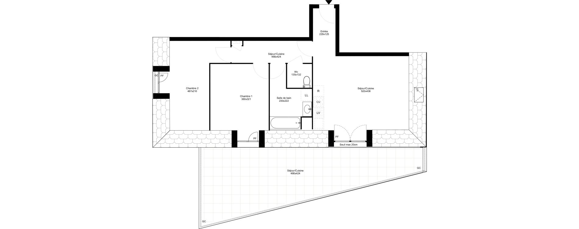 Appartement T3 de 63,23 m2 &agrave; Montfermeil Vaucanson