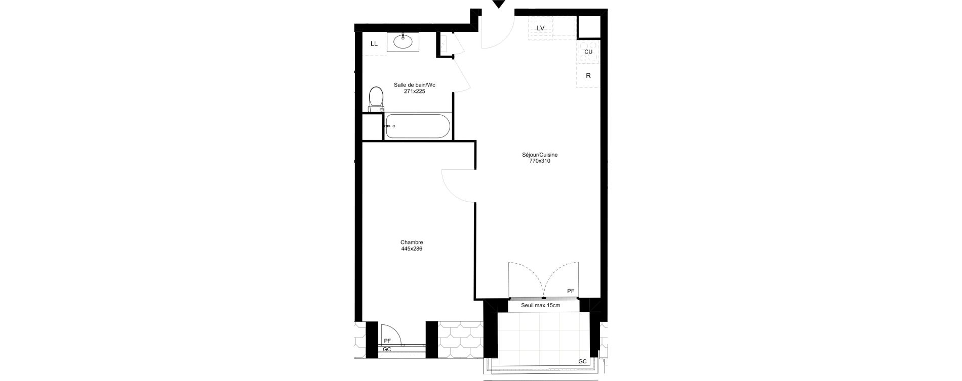 Appartement T2 de 41,84 m2 &agrave; Montfermeil Vaucanson