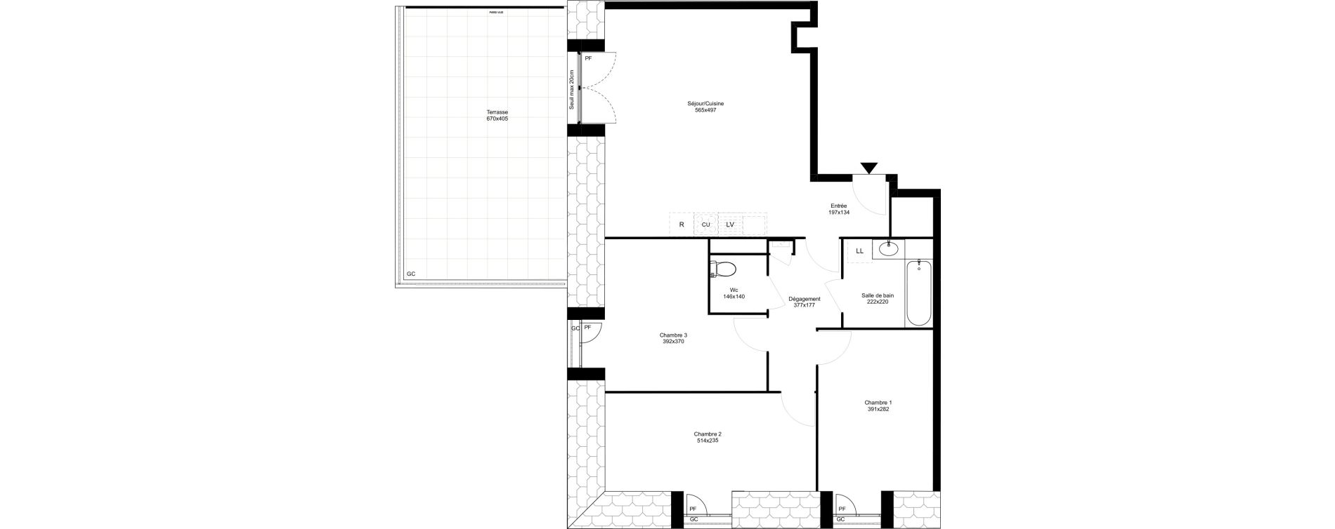 Appartement T4 de 81,48 m2 &agrave; Montfermeil Vaucanson