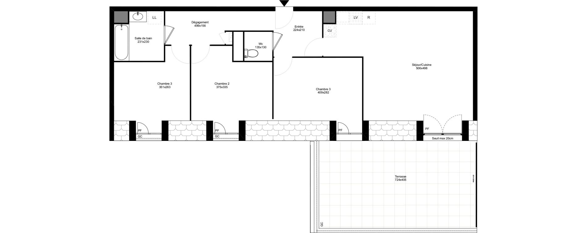 Appartement T4 de 82,93 m2 &agrave; Montfermeil Vaucanson