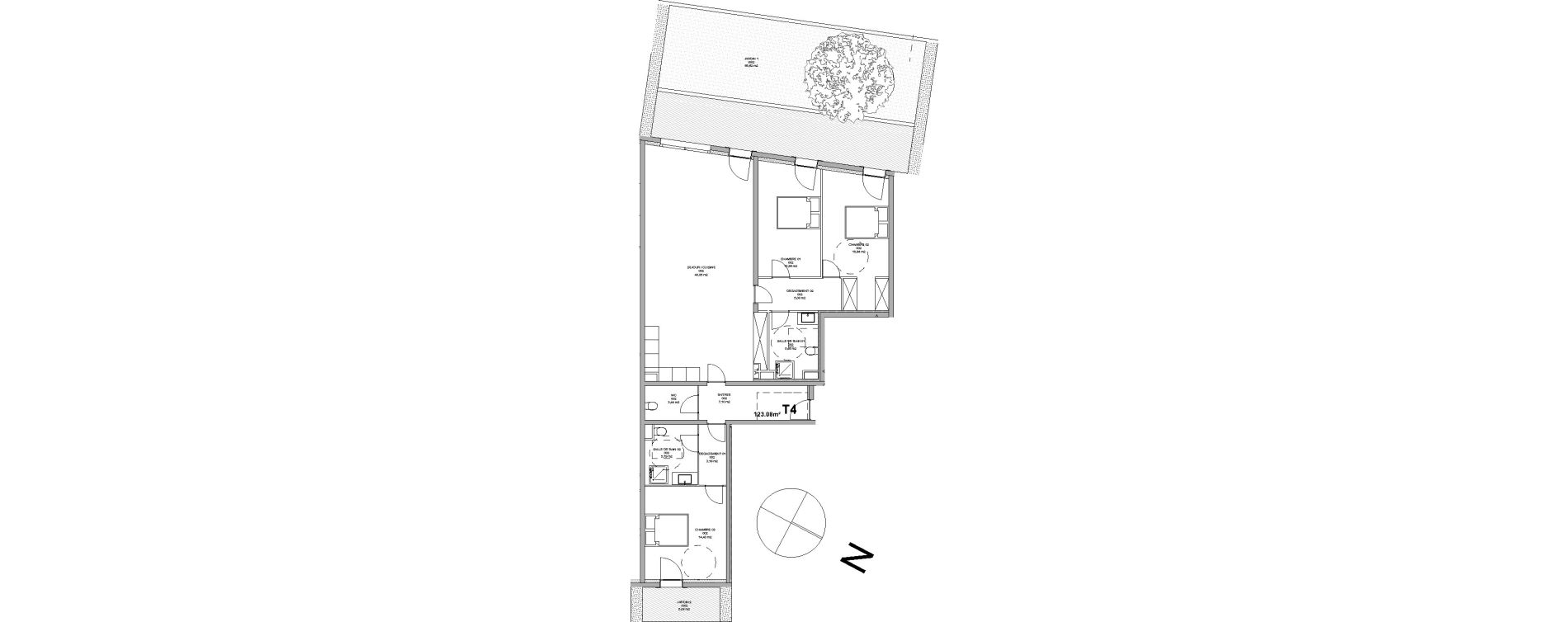 Appartement T4 de 123,08 m2 &agrave; Montfermeil Centre