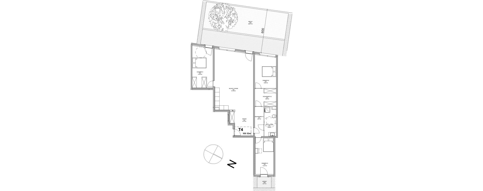 Appartement T4 de 109,12 m2 &agrave; Montfermeil Centre