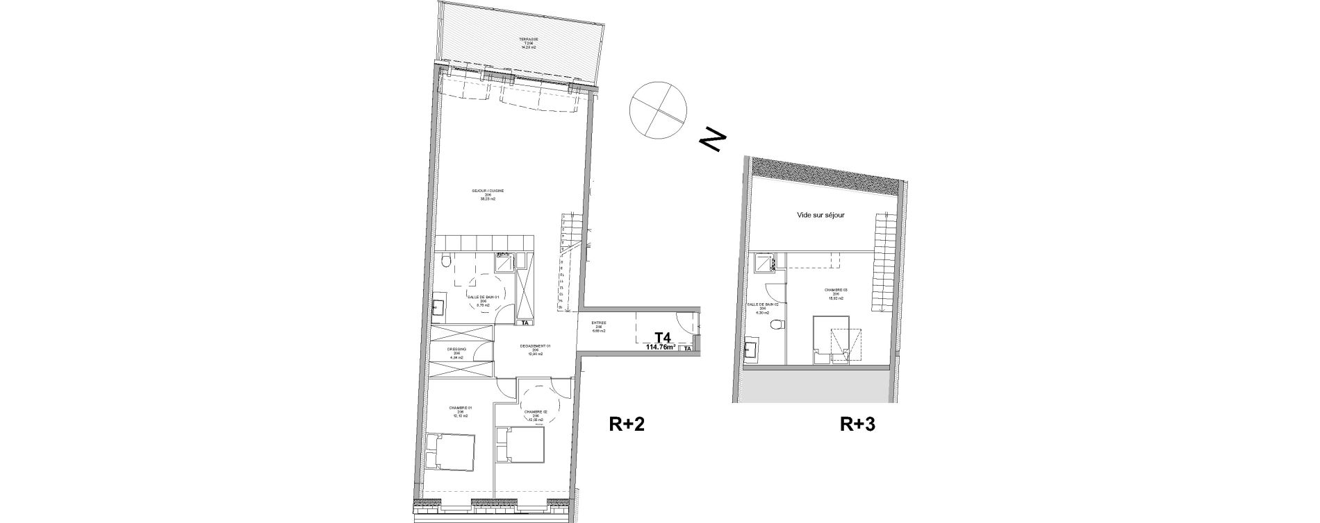 Duplex T4 de 114,76 m2 &agrave; Montfermeil Centre