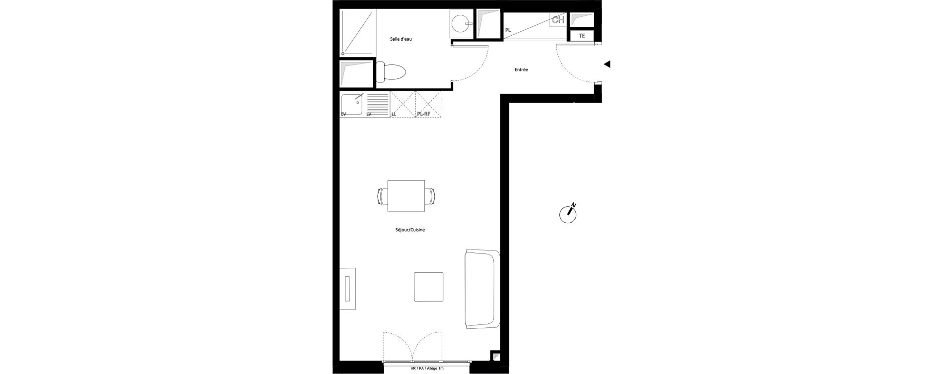Appartement T1 de 36,44 m2 &agrave; Montfermeil Vaucanson