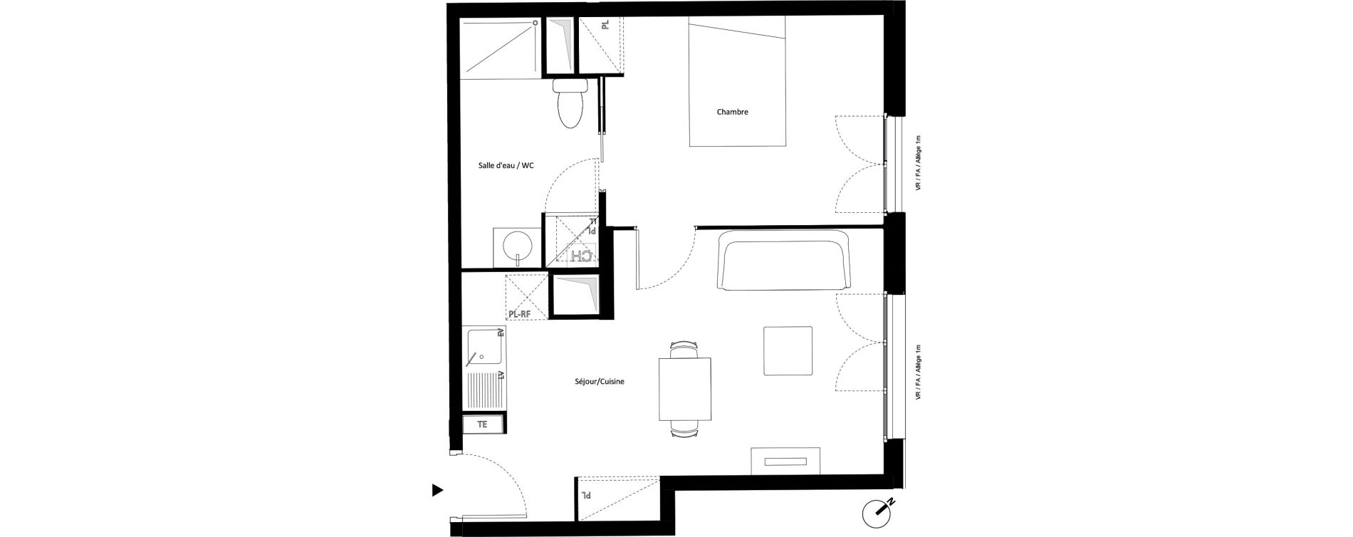 Appartement T2 de 40,91 m2 &agrave; Montfermeil Vaucanson
