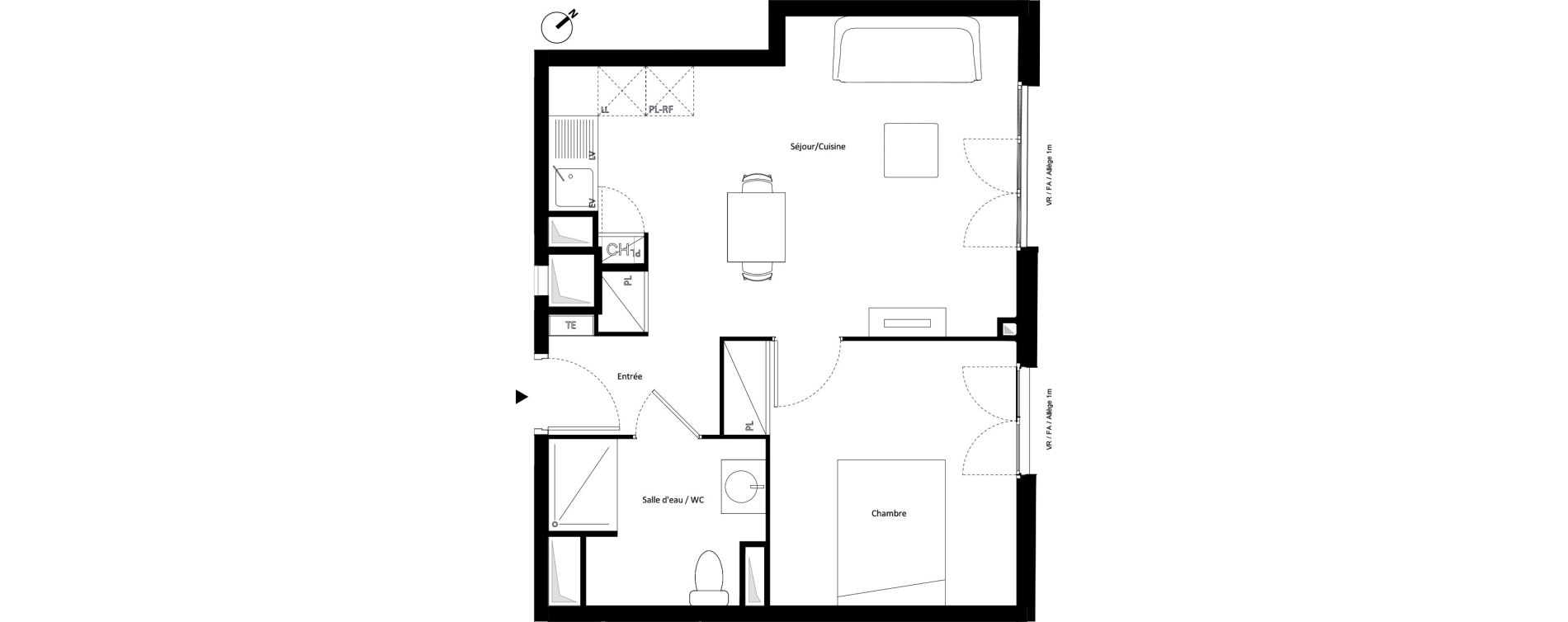Appartement T2 de 42,30 m2 &agrave; Montfermeil Vaucanson