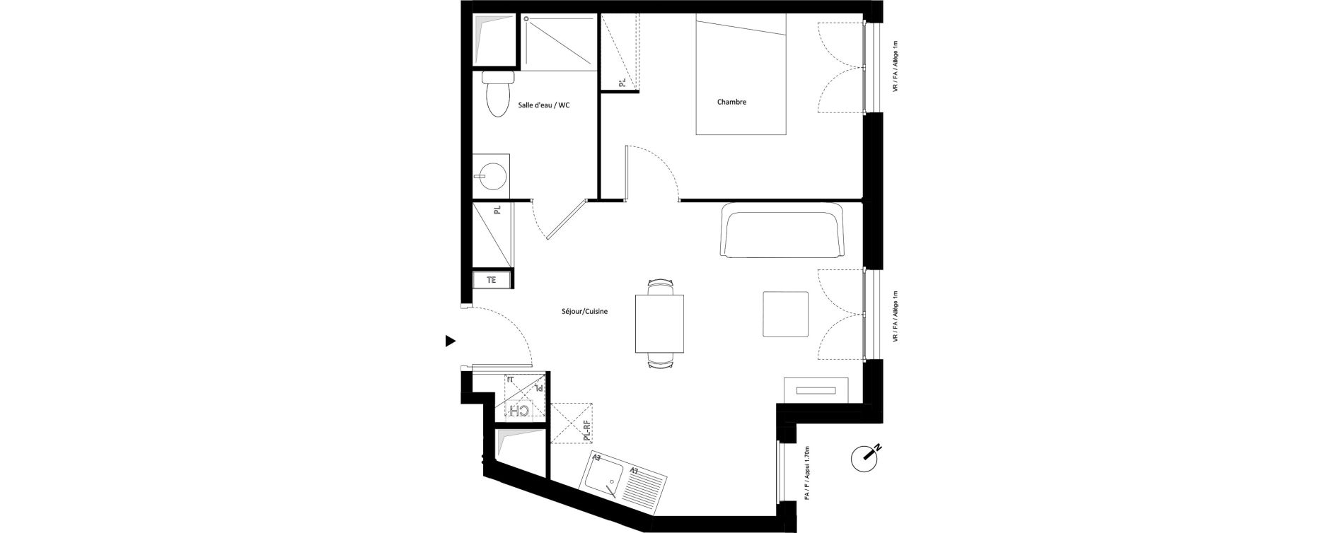 Appartement T2 de 41,76 m2 &agrave; Montfermeil Vaucanson