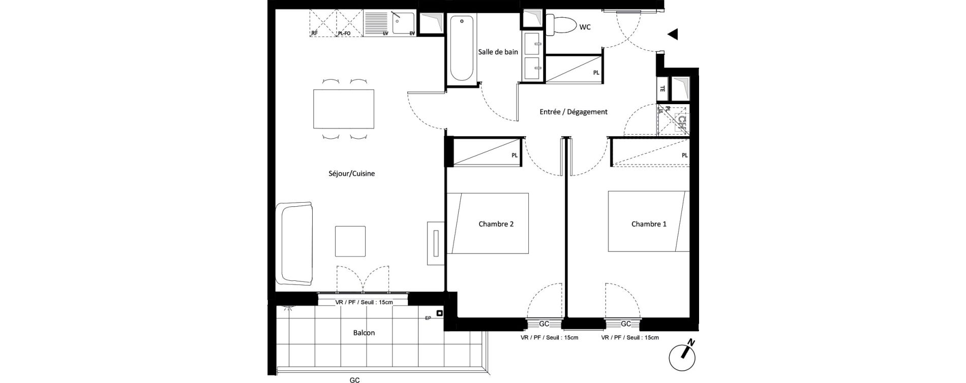 Appartement T3 de 62,99 m2 &agrave; Montfermeil Vaucanson