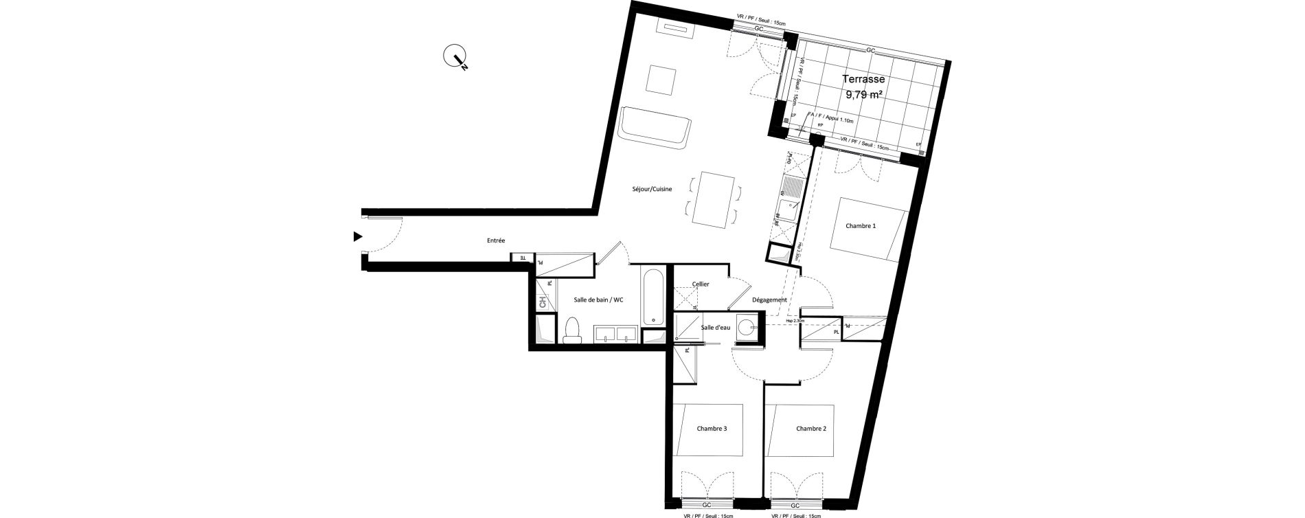 Appartement T4 de 86,94 m2 &agrave; Montfermeil Vaucanson
