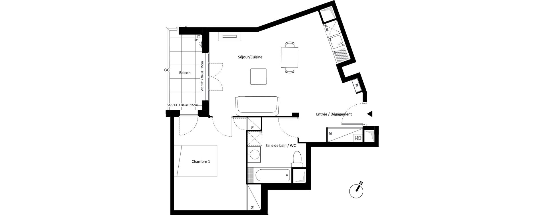 Appartement T2 de 48,93 m2 &agrave; Montfermeil Vaucanson