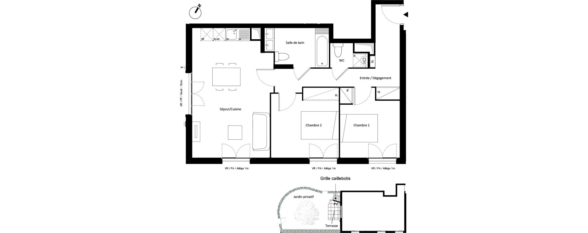 Appartement T3 de 65,37 m2 &agrave; Montfermeil Vaucanson
