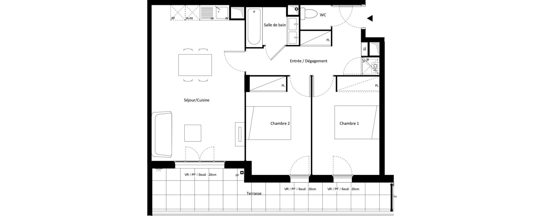 Appartement T3 de 63,01 m2 &agrave; Montfermeil Vaucanson