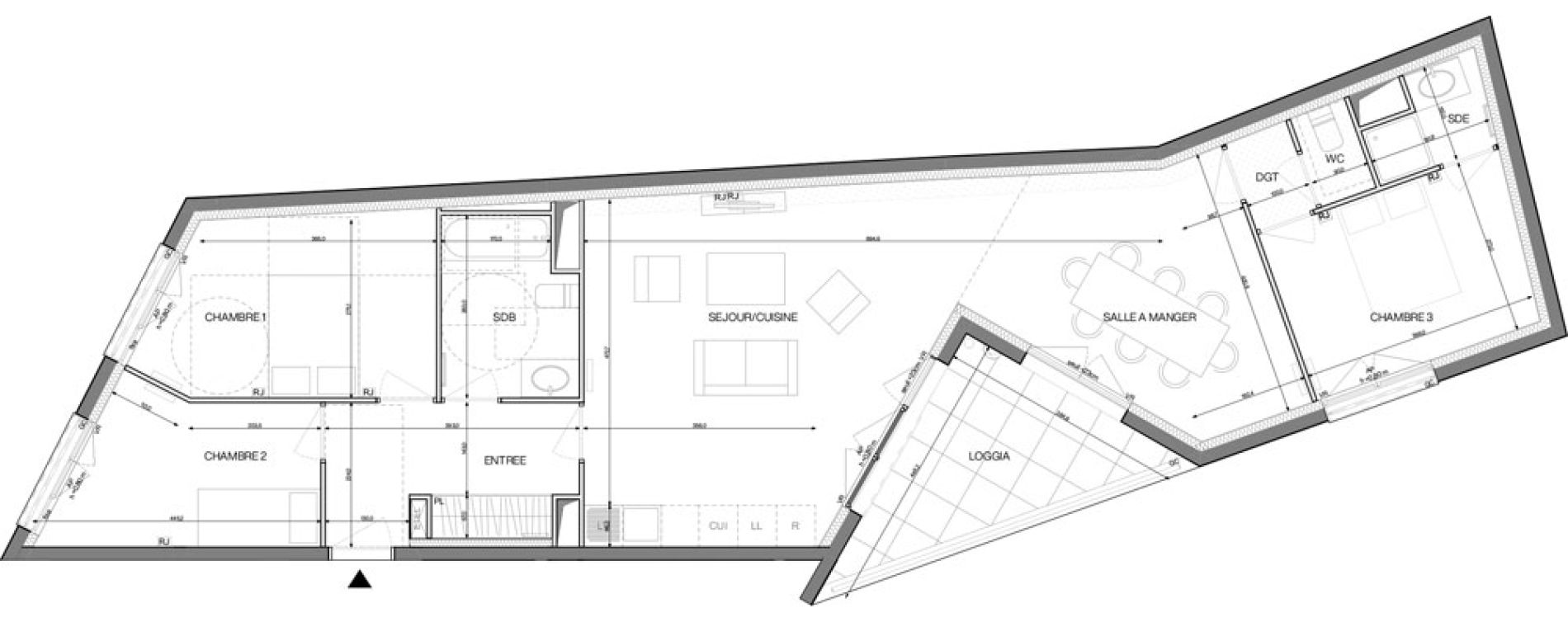 Appartement T4 de 94,55 m2 &agrave; Montreuil Le bas montreuil