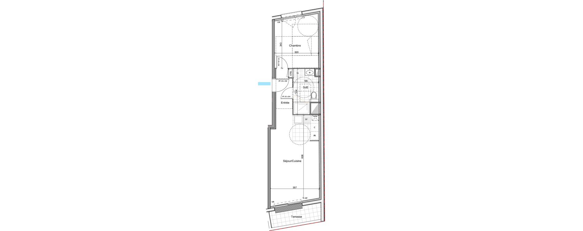 Appartement T2 de 43,36 m2 &agrave; Montreuil La noue - clos fran&ccedil;ais - guilands