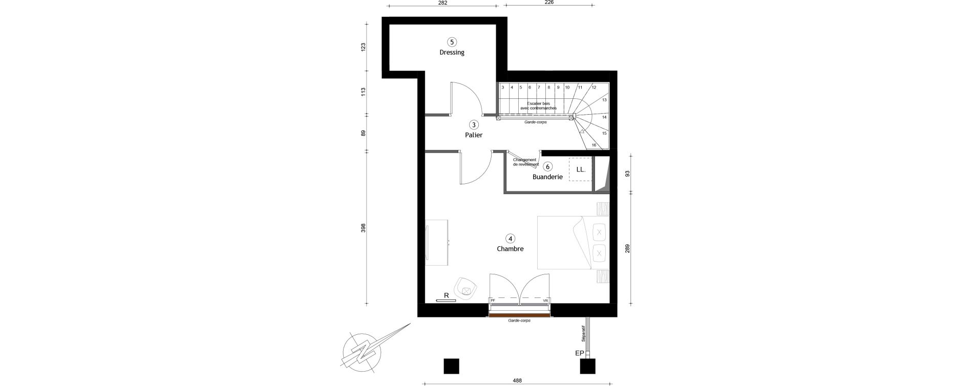 Duplex T2 de 55,80 m2 &agrave; Montreuil Boissi&egrave;re - acacia