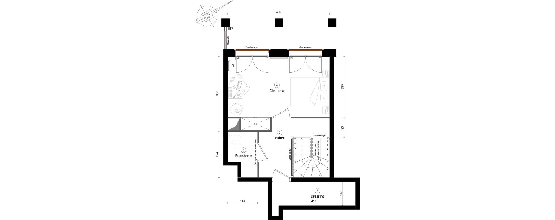 Duplex T2 de 54,90 m2 &agrave; Montreuil Boissi&egrave;re - acacia