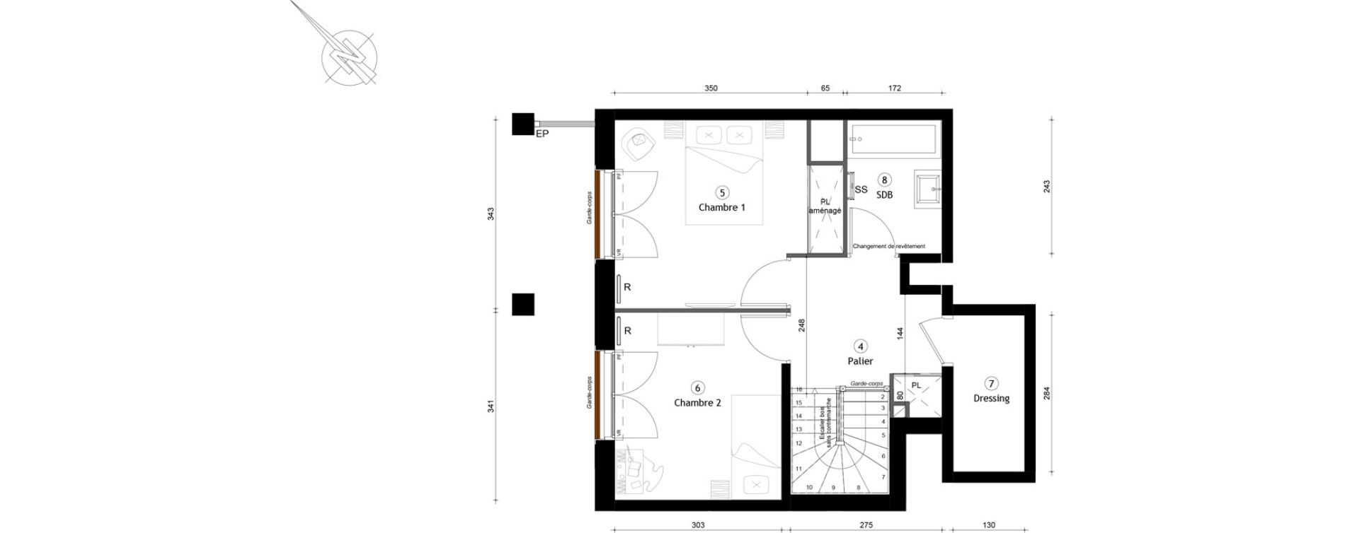 Duplex T3 de 72,20 m2 &agrave; Montreuil Boissi&egrave;re - acacia