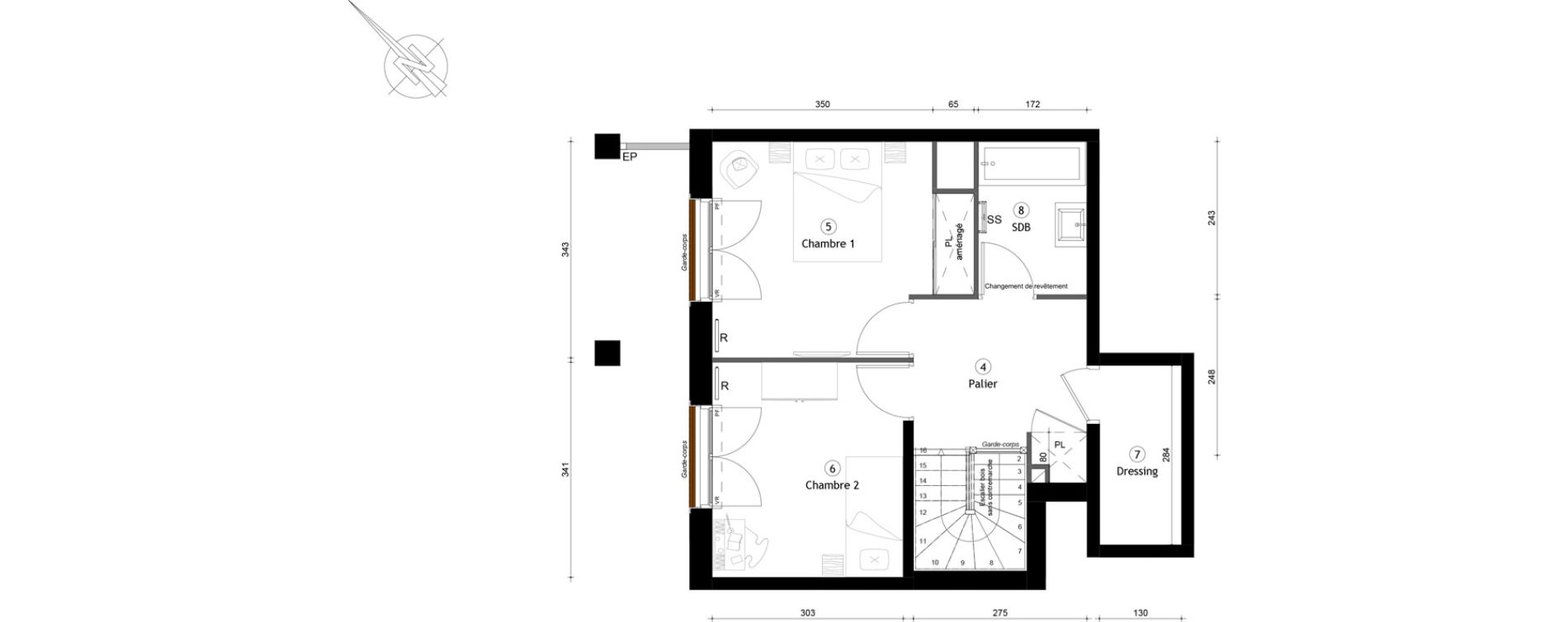 Duplex T3 de 72,70 m2 &agrave; Montreuil Boissi&egrave;re - acacia