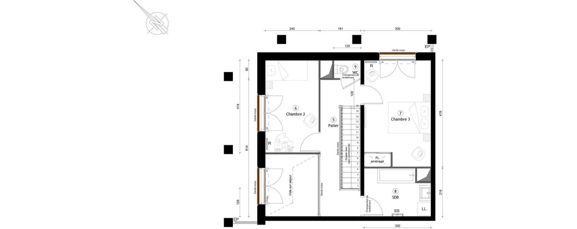 Duplex T4 de 84,20 m2 &agrave; Montreuil Boissi&egrave;re - acacia