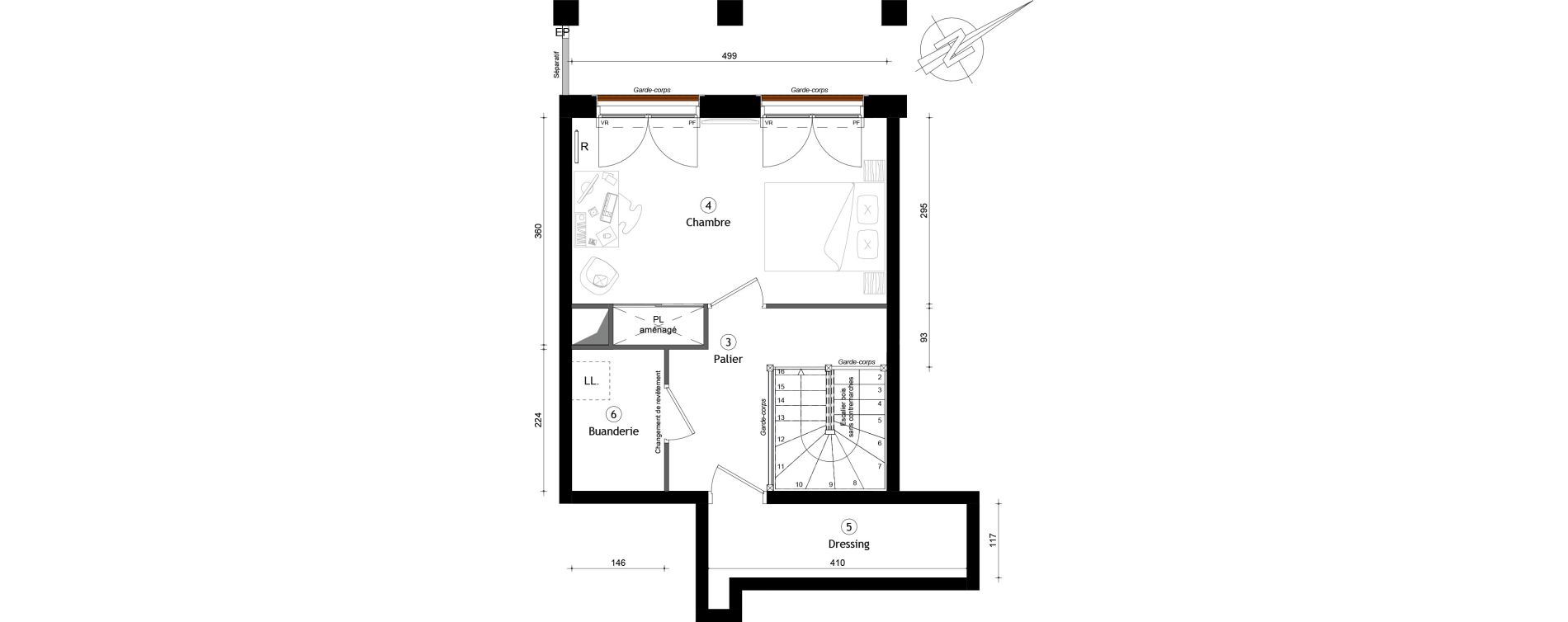 Duplex T2 de 55,40 m2 &agrave; Montreuil Boissi&egrave;re - acacia