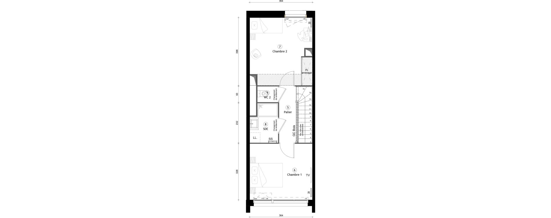 Duplex T3 de 69,50 m2 &agrave; Montreuil Boissi&egrave;re - acacia