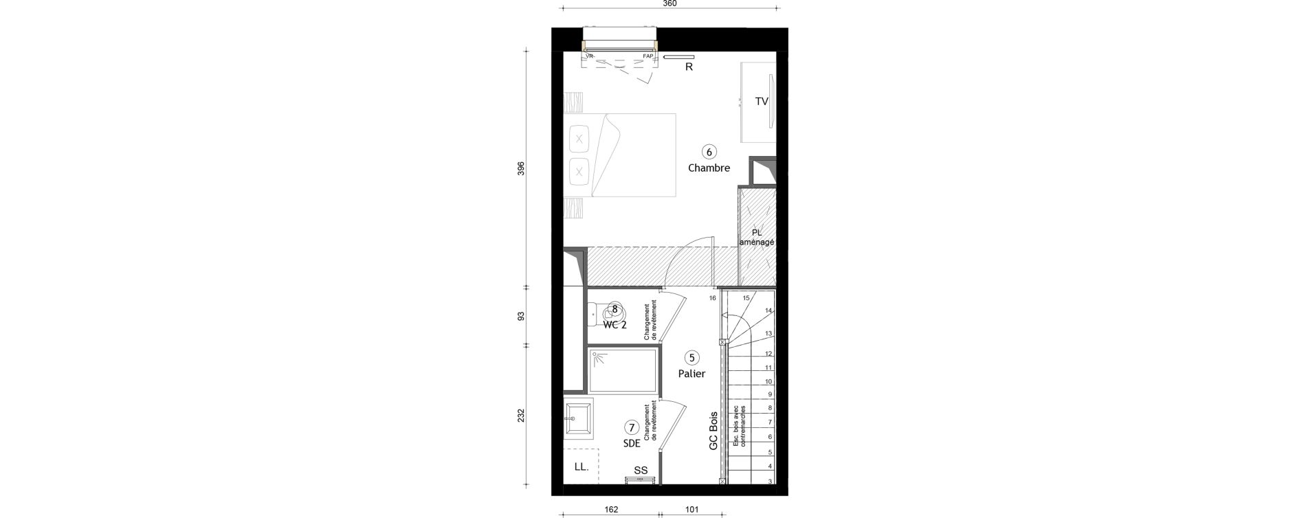 Duplex T2 de 56,70 m2 &agrave; Montreuil Boissi&egrave;re - acacia