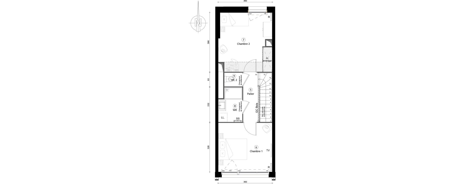 Duplex T3 de 68,20 m2 &agrave; Montreuil Boissi&egrave;re - acacia