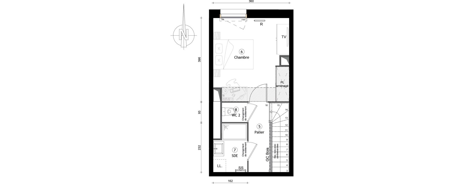 Duplex T2 de 56,70 m2 &agrave; Montreuil Boissi&egrave;re - acacia