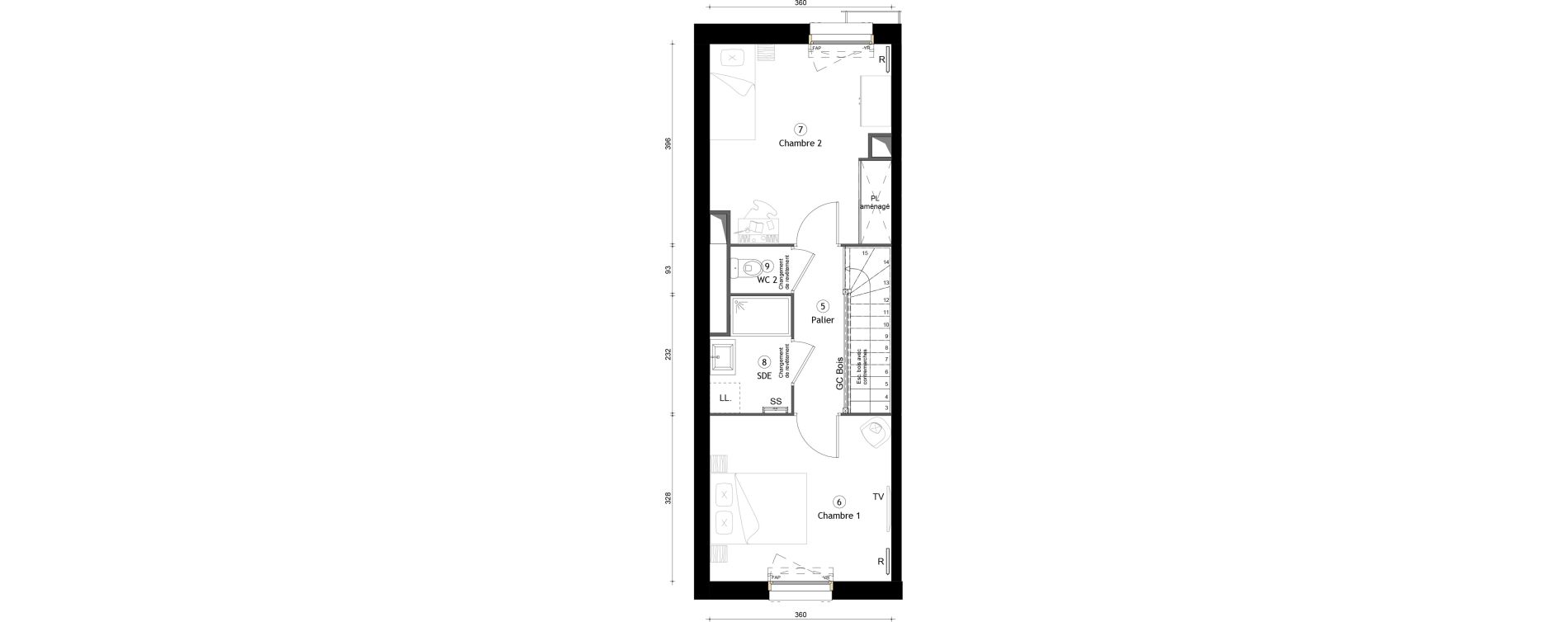 Duplex T3 de 68,60 m2 &agrave; Montreuil Boissi&egrave;re - acacia