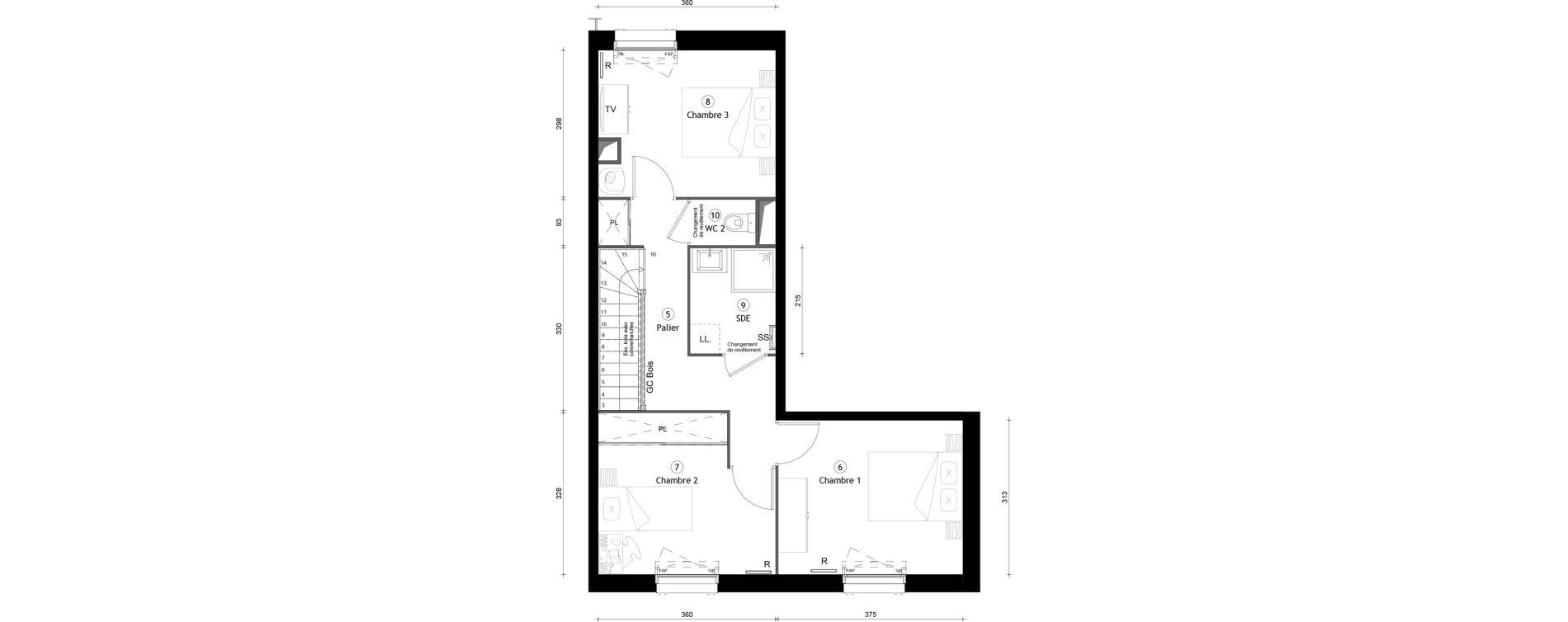 Duplex T4 de 80,70 m2 &agrave; Montreuil Boissi&egrave;re - acacia