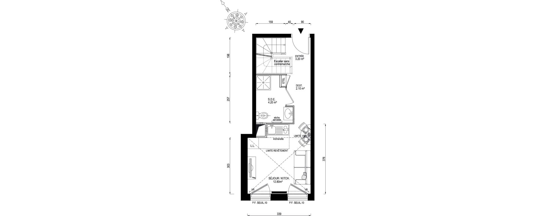 Duplex T1 de 33,80 m2 &agrave; Montreuil Boissi&egrave;re - acacia
