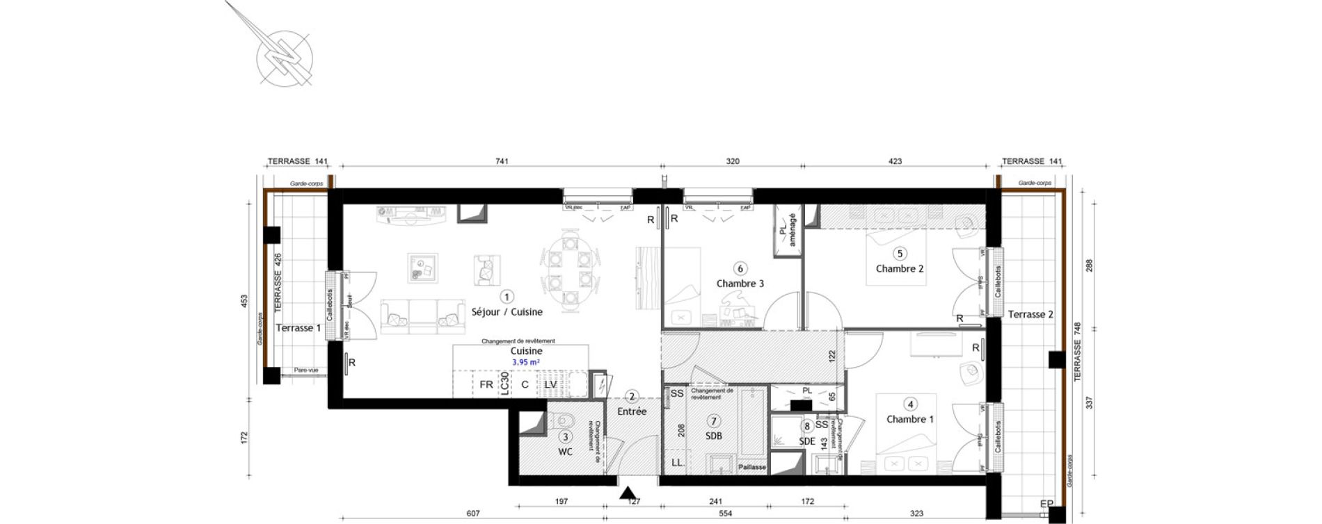 Appartement T4 de 83,30 m2 &agrave; Montreuil Boissi&egrave;re - acacia