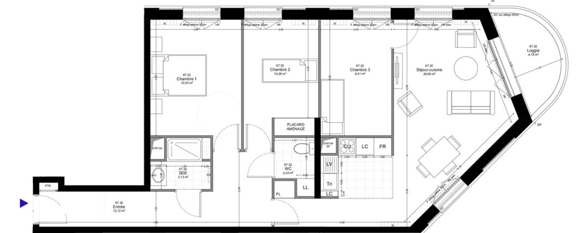 Appartement T4 de 79,38 m2 &agrave; Montreuil Boissi&egrave;re - acacia