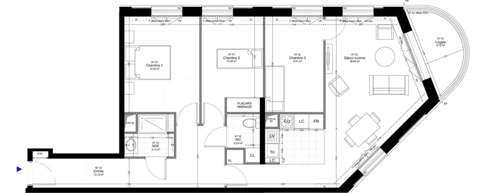 Appartement T4 de 79,38 m2 &agrave; Montreuil Boissi&egrave;re - acacia