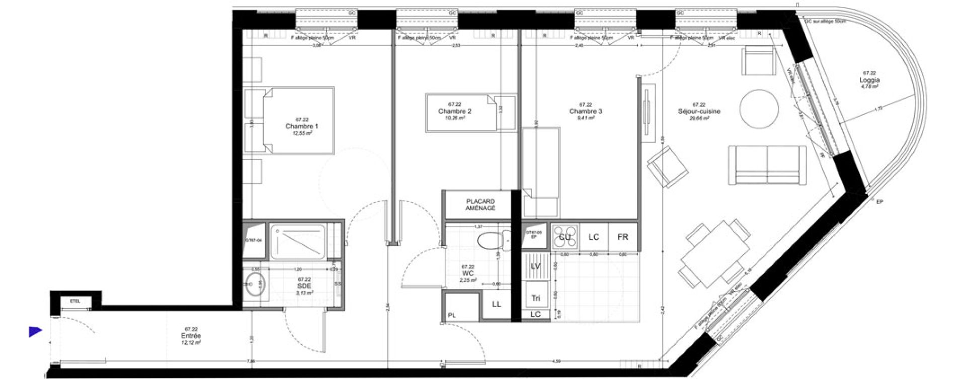 Appartement T4 de 79,38 m2 &agrave; Montreuil Boissi&egrave;re - acacia