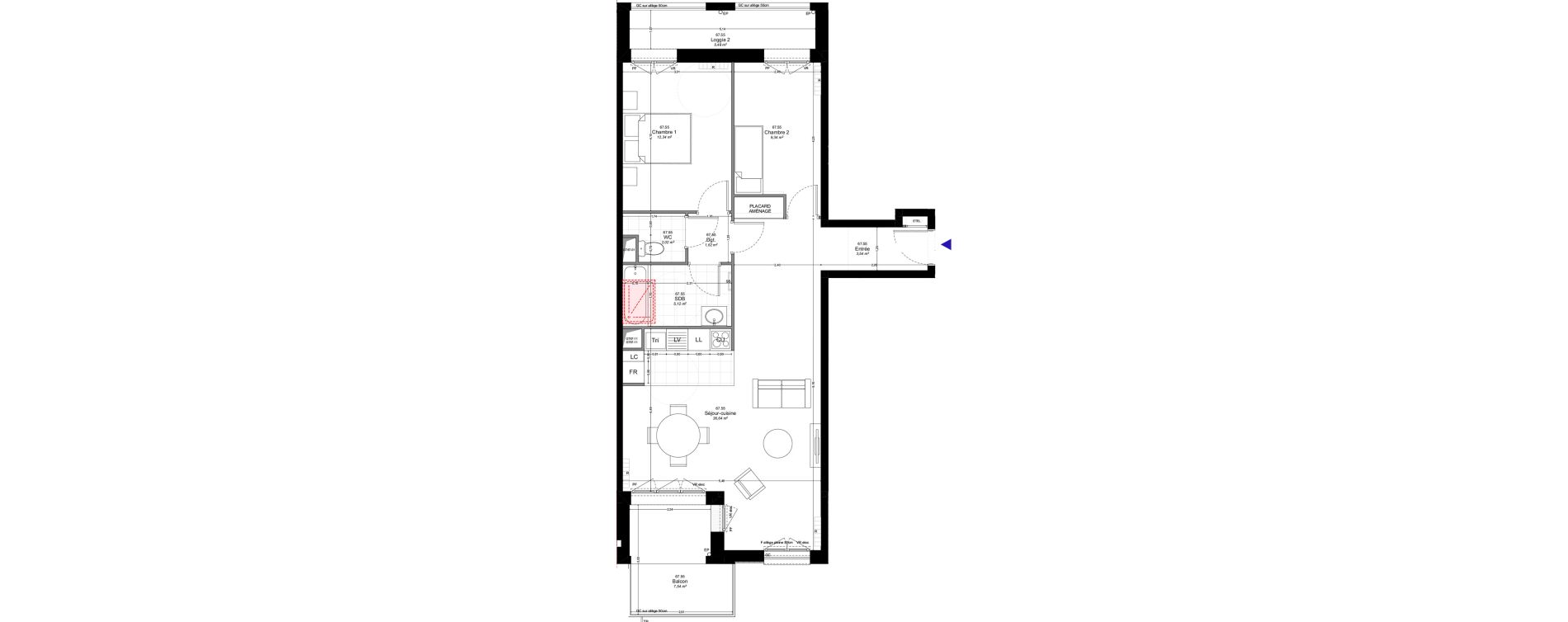 Appartement T3 de 70,62 m2 &agrave; Montreuil Boissi&egrave;re - acacia