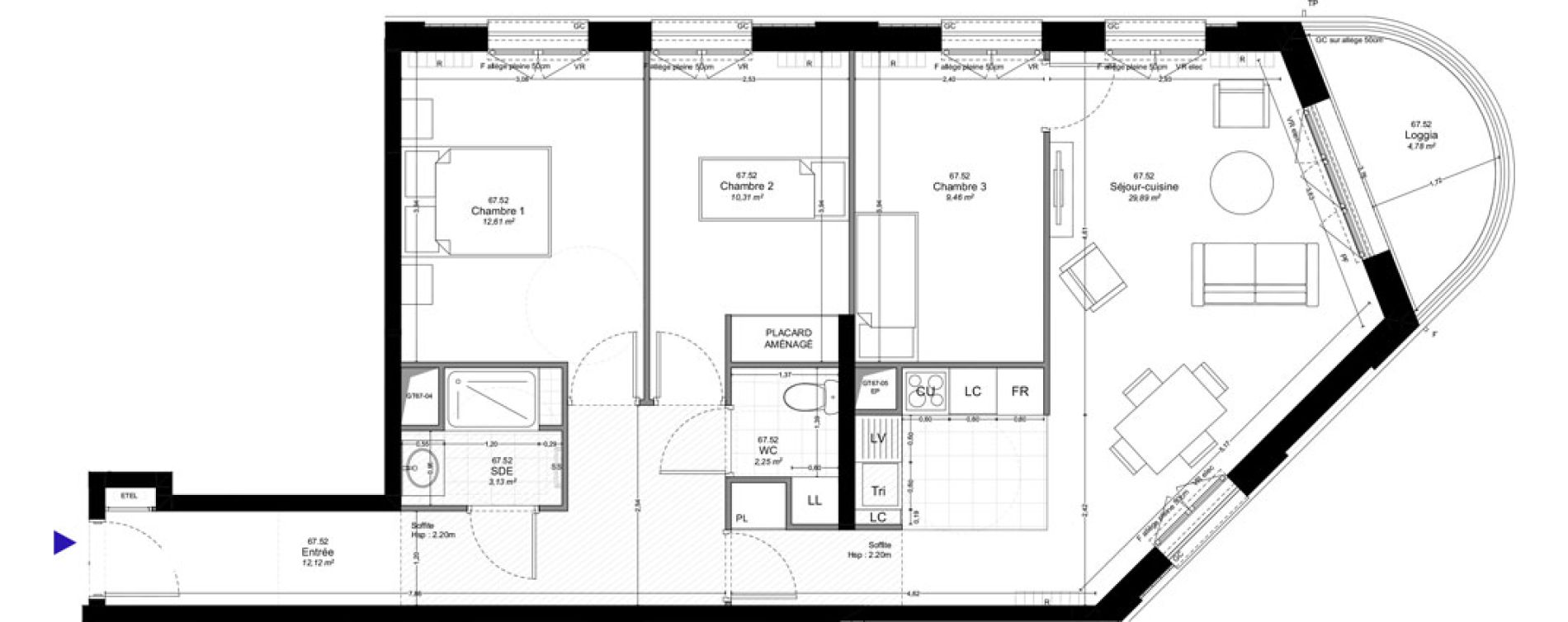 Appartement T4 de 79,77 m2 &agrave; Montreuil Boissi&egrave;re - acacia