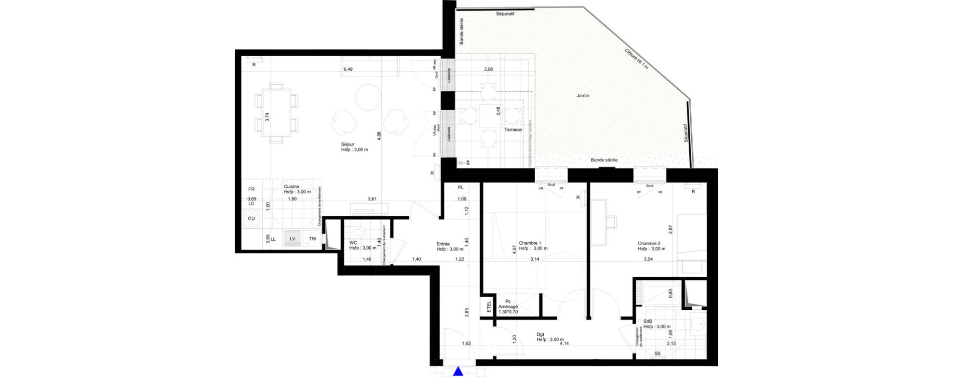 Appartement T3 de 76,41 m2 &agrave; Montreuil Boissi&egrave;re - acacia