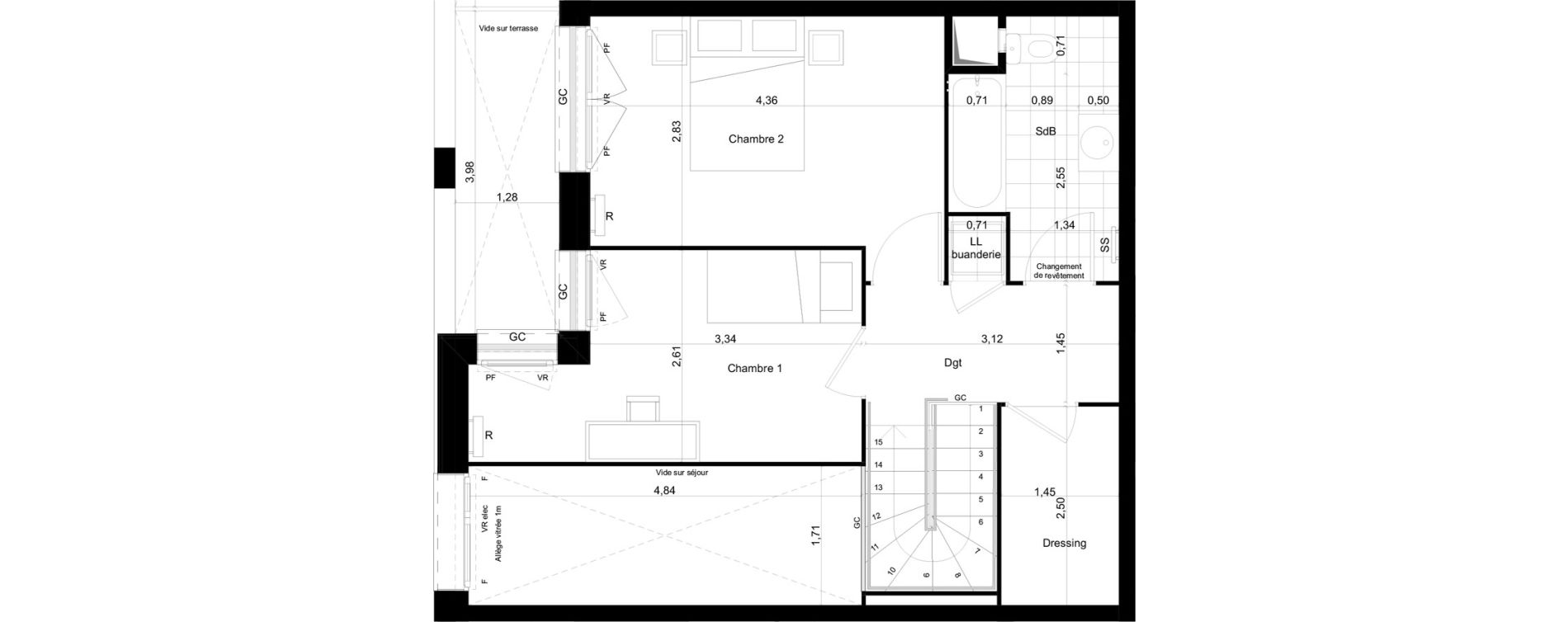 Duplex T3 de 74,04 m2 &agrave; Montreuil Boissi&egrave;re - acacia