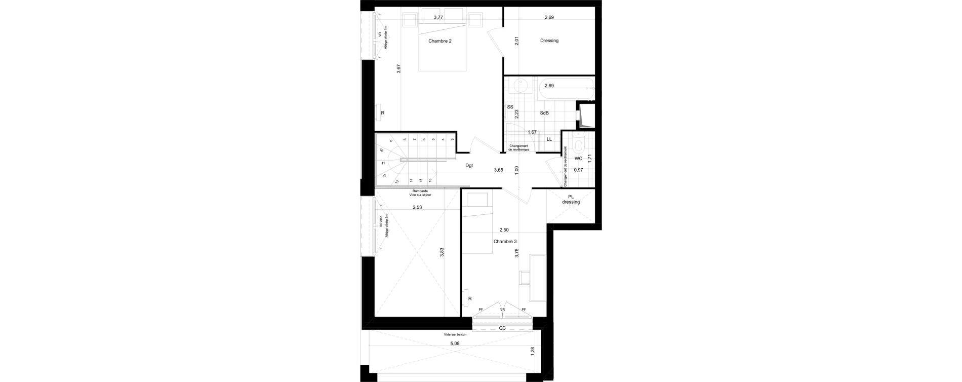 Duplex T4 de 92,66 m2 &agrave; Montreuil Boissi&egrave;re - acacia