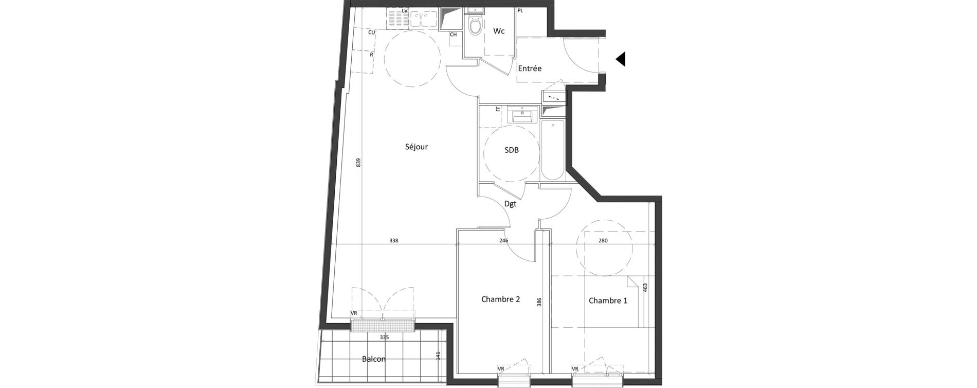 Appartement T3 de 65,00 m2 &agrave; Neuilly-Plaisance Bois de neuilly