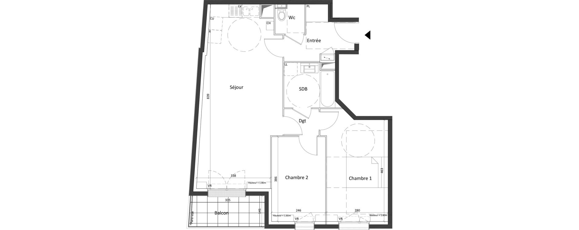 Appartement T3 de 63,90 m2 &agrave; Neuilly-Plaisance Bois de neuilly