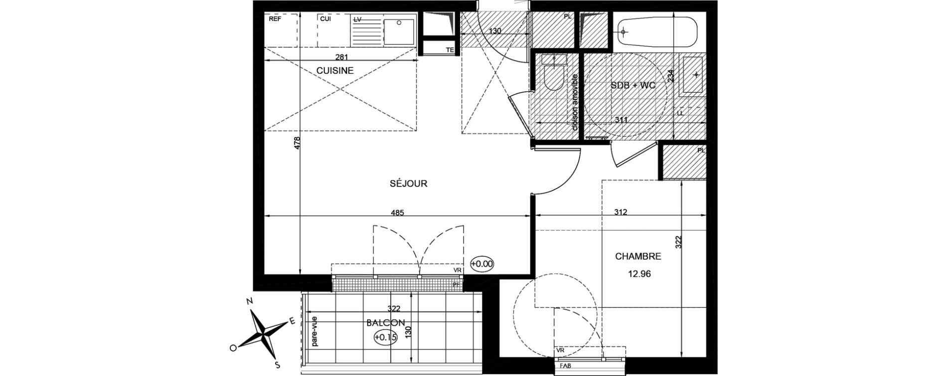Appartement T2 de 42,35 m2 &agrave; Neuilly-Plaisance Marne