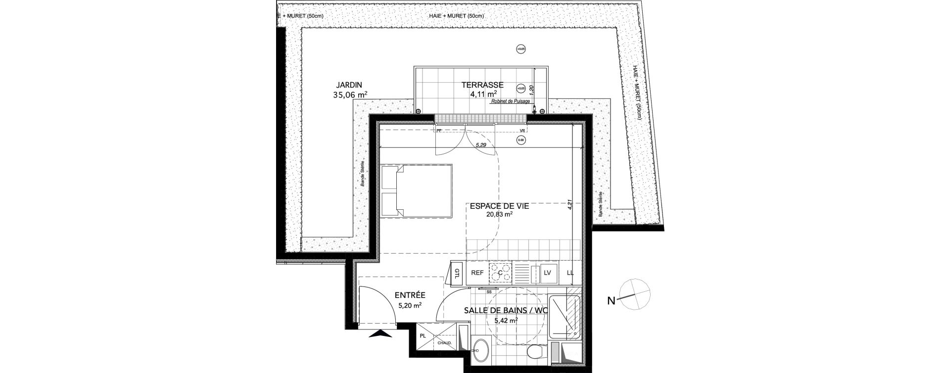 Studio de 31,45 m2 &agrave; Neuilly-Plaisance Marne