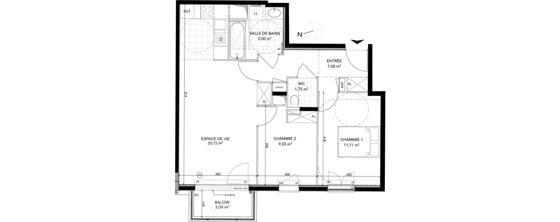 Appartement T3 de 60,79 m2 &agrave; Neuilly-Plaisance Marne