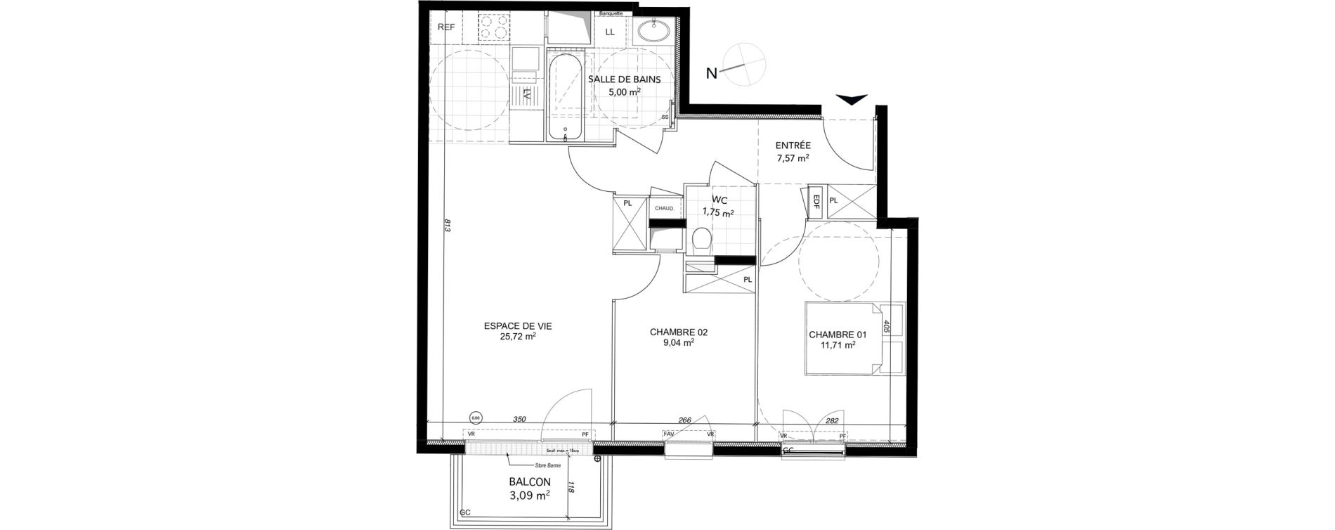 Appartement T3 de 60,79 m2 &agrave; Neuilly-Plaisance Marne