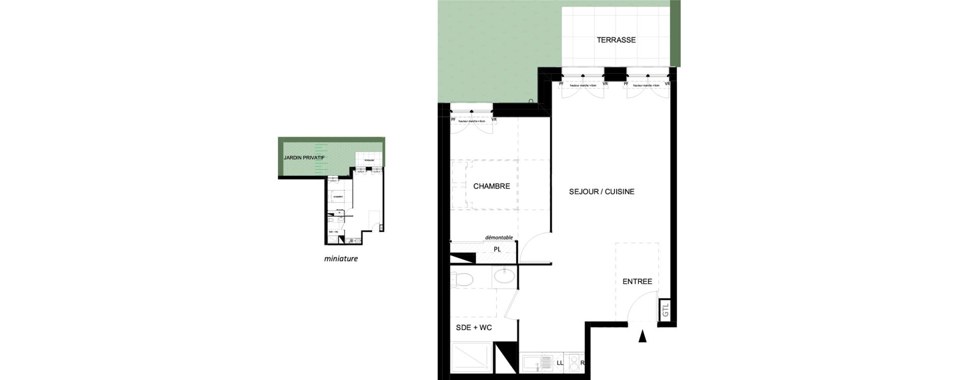 Appartement T2 de 42,99 m2 &agrave; Neuilly-Plaisance Bois de neuilly