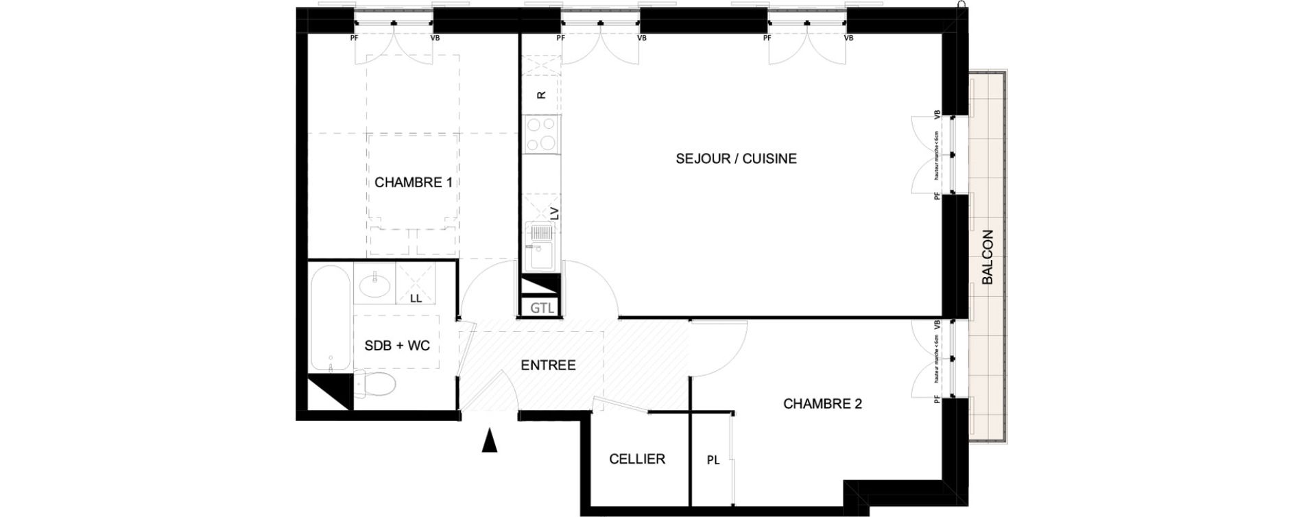 Appartement T3 de 60,73 m2 &agrave; Neuilly-Plaisance Bois de neuilly