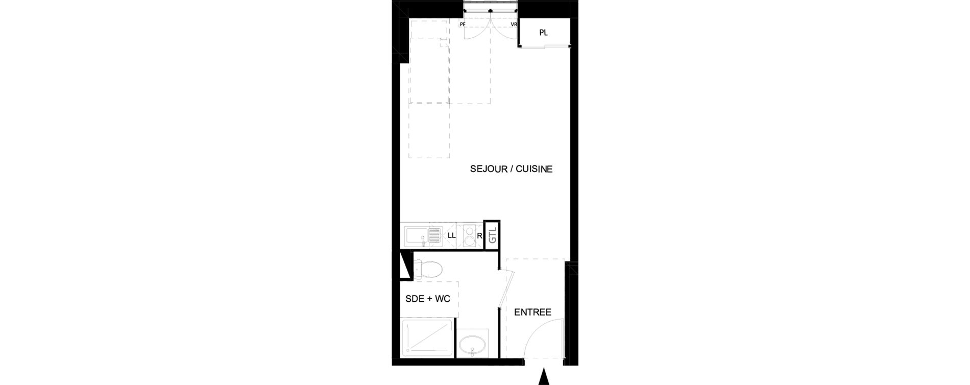 Appartement T1 de 27,59 m2 &agrave; Neuilly-Plaisance Bois de neuilly